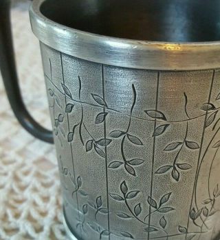 Vintage Reed Barton Silver Plated Baby Cup Hanging Vines Engraved " Charlie "