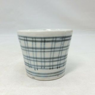 A245: Japanese Really Old Ko - Imari Blue - And - White Porcelain Cup Soba - Choko 1