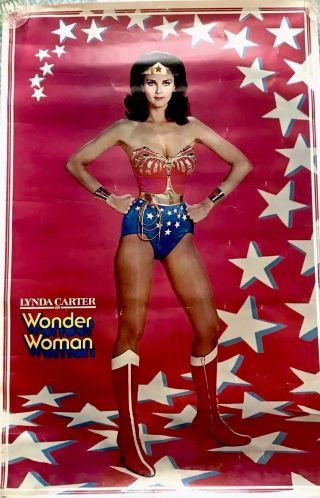 Vintage Poster Linda Lynda Carter As Dc Comics Wonder Woman Movie 1977