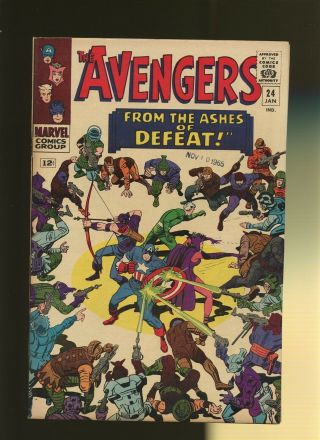 Avengers 24 Fn/vf 7.  0 1 Book From The Ashes Of Defeat By Stan Lee & Don Heck