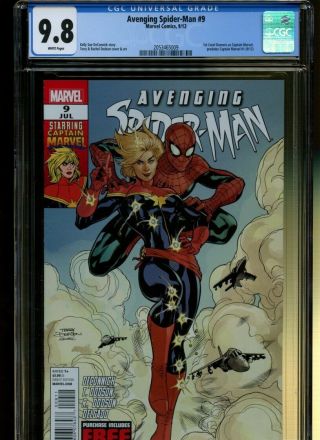 Avenging Spider - Man 9 Cgc 9.  8 | Marvel | 1st Carol Danvers As Captain Marvel.