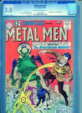 Showcase 38 - 2nd Appearance Of The Metal Men Cgc 3.  0 (g/vg) (5 - 6/1962,  Dc)