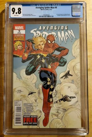 Cgc 9.  8 Avenging Spider - Man 9 1st Carol Danvers As Captain Marvel