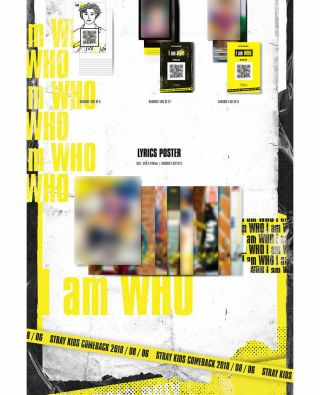 STRAY KIDS [I AM WHO] 2nd Mini Album WHO Ver CD,  PhotoBook,  3Card,  Poster (On),  GIFT 7