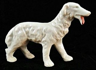Vintage Hand Painted Porcelain Russian Wolfhound Borzoi Dog D9