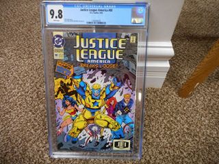 Justice League Of America 80 Cgc 9.  8 1st Appearance Of Booster Gold Dc 1993