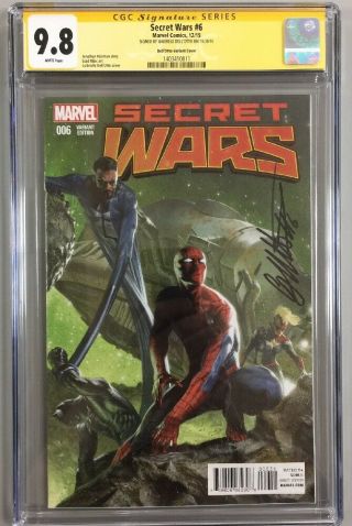 Secret Wars 6 Cgc Ss 9.  8 Variant Cover 1:25 Signed By Gabriele Dell 