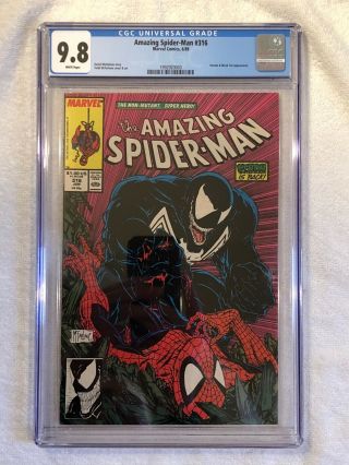 Spider - Man 316 - Cgc 9.  8 - Nm/m - White Pages