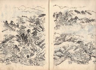 Hand - Drawn Illustrations & Story Book Manuscript 19thC japanese Edo Antique 6
