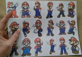 Mario Big Sticker Sheet 18 All Mario Only