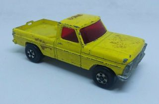 Vintage 1973 Matchbox Lesney Yellow Wild Life Pickup Truck No 57
