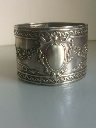 Antique French Solid Silver Napkin Ring Louis Xvi Style
