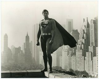 Christopher Reeve As Superman Vintage 1978 York City Skyline Photograph