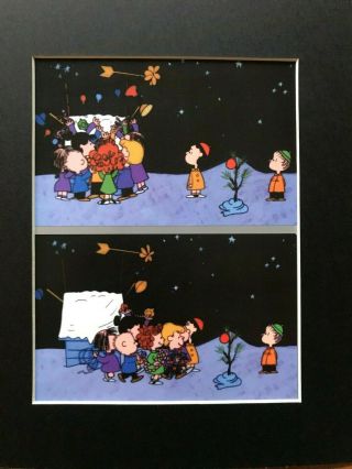 Frieda Linus & Lucy Dog House Decoration Night Peanuts 8 X 10 Mat Print