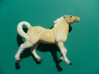 Vintage Ries Hand Decorated Horse Ceramic Figurine Japan 8 1/2 " Long No Chips