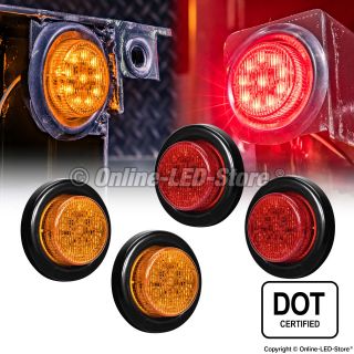 4pc Ols 2 " Round 10 Led Light 2 In 1 Reflector For Trucks
