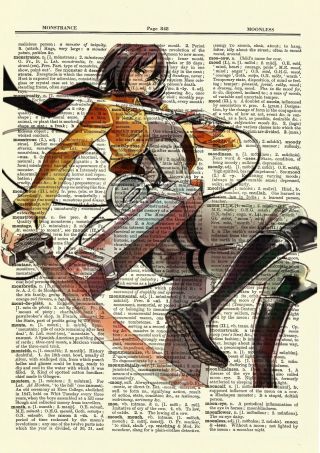 Mikasa Attack On Titan Anime Dictionary Art Print Picture Poster Book Manga