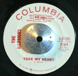 Garage Psych 45 - The Illusions - I Know /take My Heart Wl Promo Vg,  Hear
