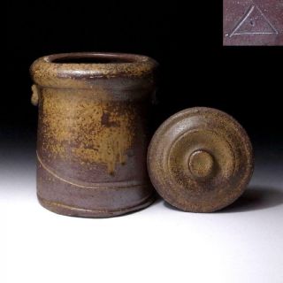 Gh14: Vintage Japanese Pottery Water Container,  Mizusashi,  Bizen Ware