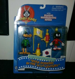 Looney Tunes Daffy Duck & Marvin The Martian In Duck Dodgers Wb Toy Figures 1997