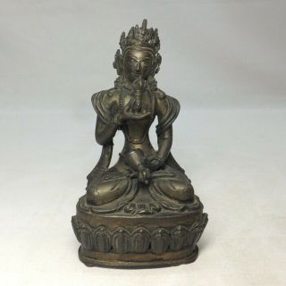 A159: Chinese Or Tibetan Buddhist Statue Of Copper Ware With Appropriate Work.