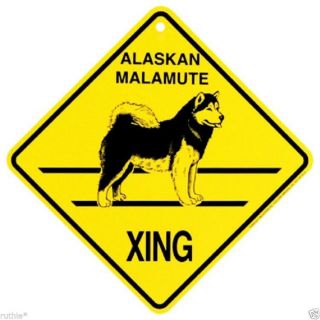 Alaskan Malamute Dog Crossing Xing Sign
