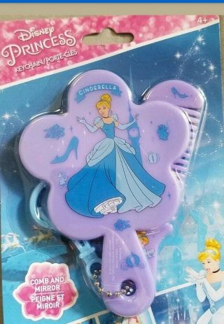 Disney Cinderella Princess Comb And Mirror Light Purple