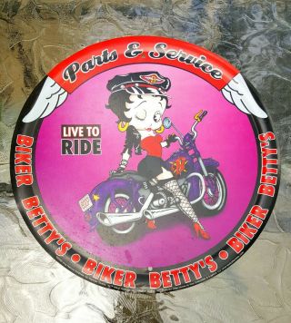 12 Inch Betty Boop Metal Decorative Sign – Biker Betty’s Parts & Service
