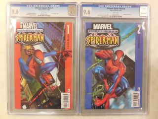 2x Cgc 9.  6 Ultimate Spider - Man 1 & 2 2000 1st Ultimate Nm,  /2005/2016