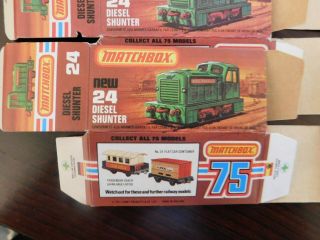 24 diesel shunter 1978 matchbox boxes (3) Rare Box only 2