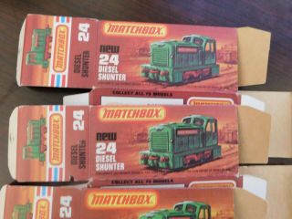 24 diesel shunter 1978 matchbox boxes (3) Rare Box only 3