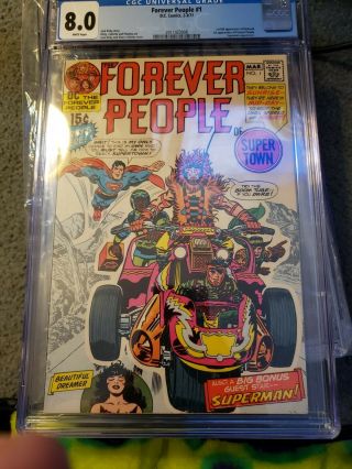 Forever People 1 Cgc 8.  0 White Pages.  1st Full Appearance Of Darkseid