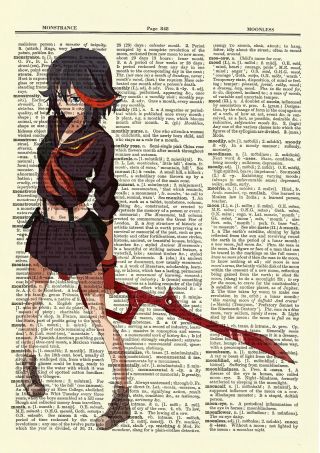 Kill La Kill Ryuko Anime Dictionary Art Print Poster Picture Book Japanese Manga