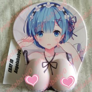 Anime Girl Re:zero Rem Oppai 3d Mouse Pad Gaming Playmat Wrist Rest