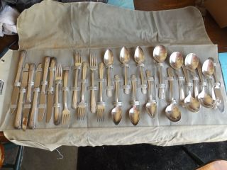 Vintage Wm A Rogers Aa Heavy Oneida Silverplate Set For 6 With Storage Book