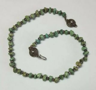 Vintage Chinese Turquoise Sterling Silver Necklace