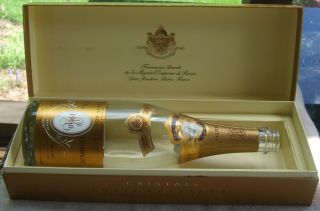 Empty 1990 Louis Roederer CRISTAL Champagne Bottle & Box 2