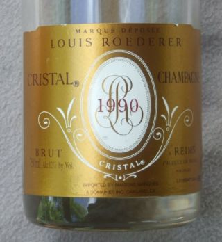 Empty 1990 Louis Roederer CRISTAL Champagne Bottle & Box 4