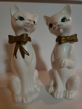 Cats,  Wales,  Japan,  Gold Bows,  Boy And Girl Figurine Set Vintage,  60 