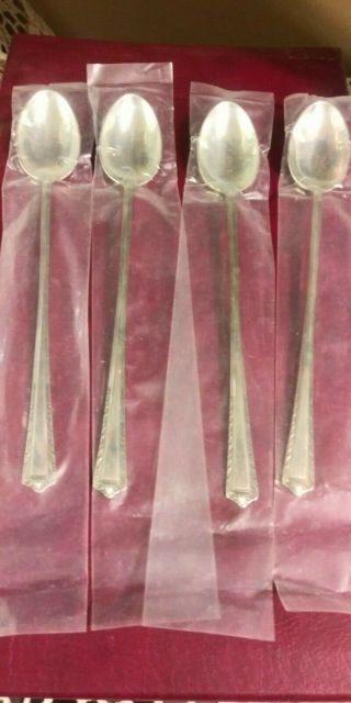 Fine Arts Sterling Silver Ice Tea Spoons.  Processional Set Of Four.  Nip