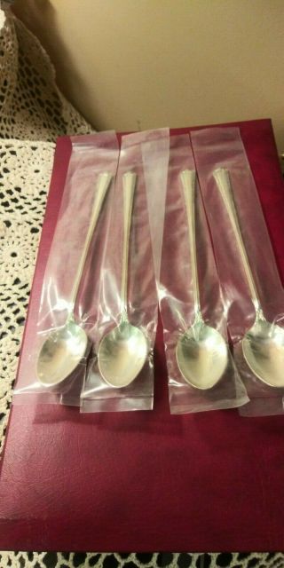 Fine Arts Sterling Silver Ice Tea Spoons.  Processional Set of Four.  NIP 2