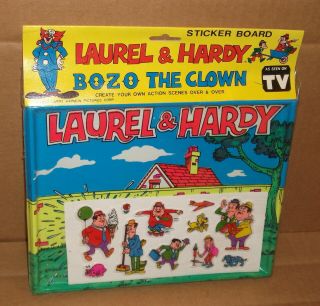 1983 Laurel & Hardy / Bozo The Clown Sticker Board