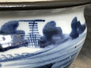 Antique Chinese export blue and white porcelain bowl,  19th Century. 6