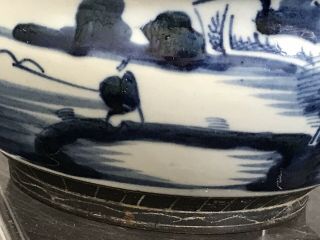 Antique Chinese export blue and white porcelain bowl,  19th Century. 7