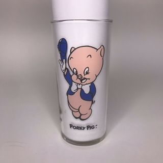 Vintage 1993 Warner Brothers Looney Tunes Porky Pig Glass Los Bl
