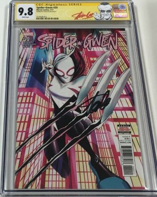 Marvel Spider Gwen 20 Signed By Stan Lee Cgc 9.  8 Ss Red Label