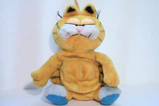 Garfield 15 " Plush Toy Doll With Zipper In Back 1981