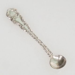 Pair Whiting Sterling Silver 1891 Louis Xv Salt Spoons Monogrammed K
