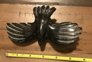 Vintage Hand Carved Bird Black Stone ? Obsidian ?eagle