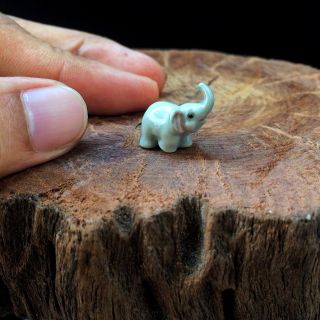 Tiny Elephant Ceramic Figurine Collectibles Handmade Dollhouse Miniature